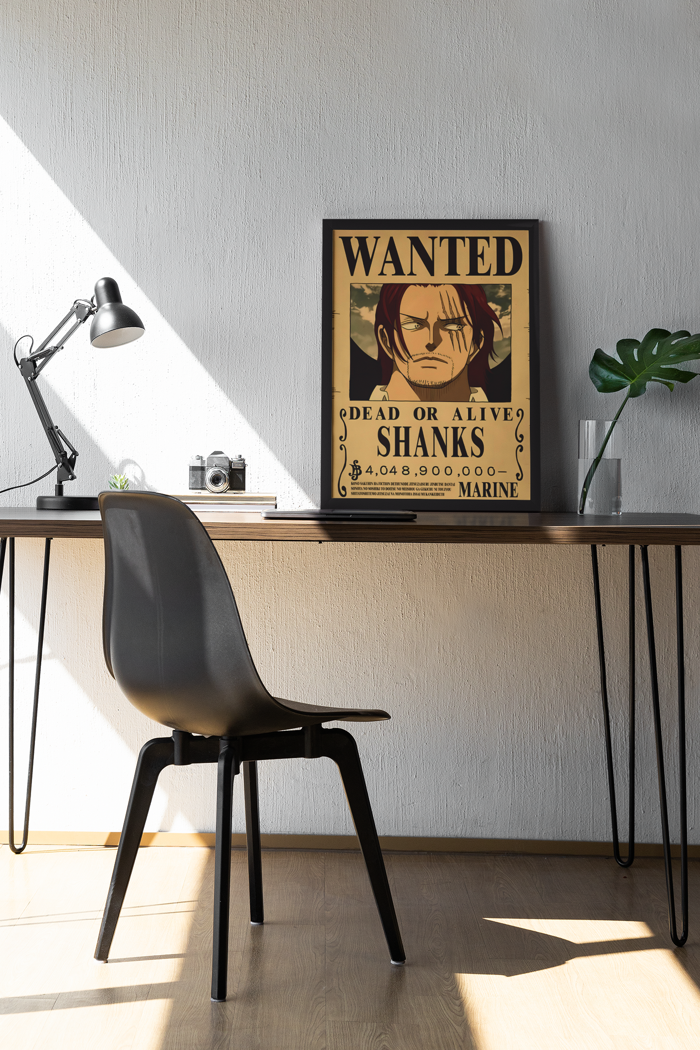 Shanks Wanted Poster Acrylic Wall Art A3 Framed